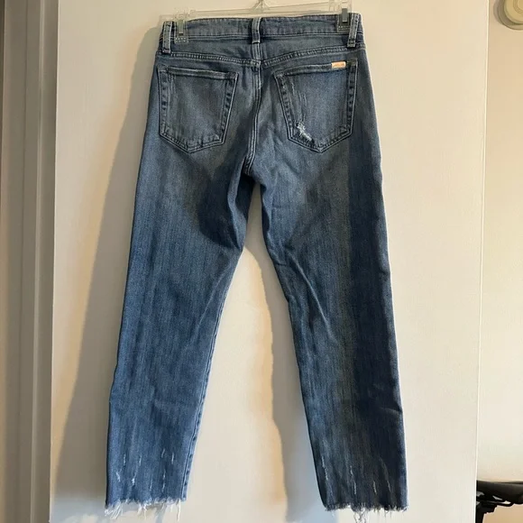 Joe’s Jeans Blue The Smith Mid Rise Straight Crop Distressed Hem Jeans Size 24 - Picture 3 of 8